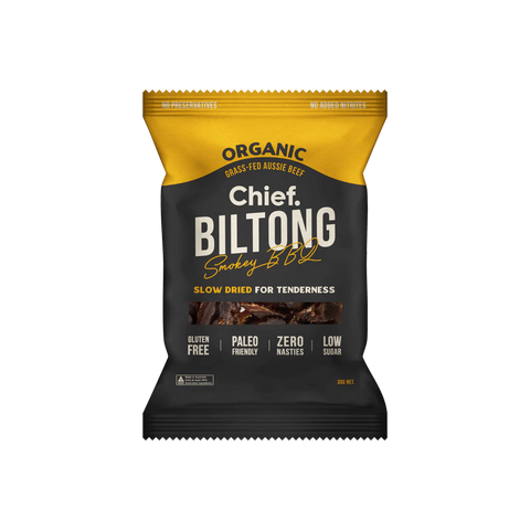 Chief Collagen Grass Fed Biltong - Smokey BBQ 30g