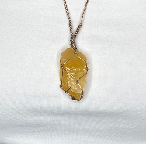 Meraki Muse Crystal Necklace - Orange Calcilte Necklace