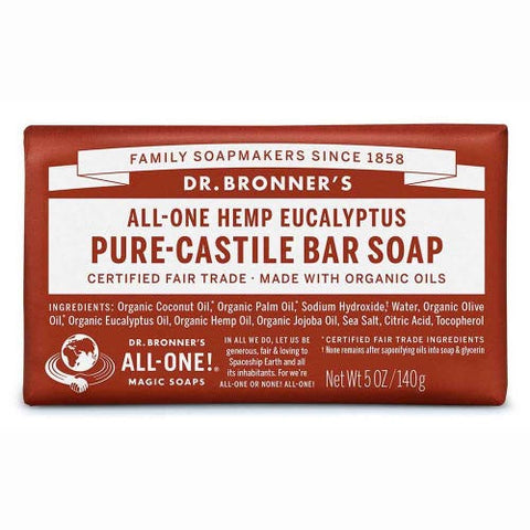 Dr Bronner's Pure-Castile Soap Bar - Eucalyptus 140g