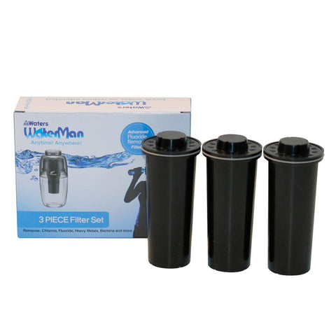 Waters Co - 3 Pack Replacement Water Filters - Black