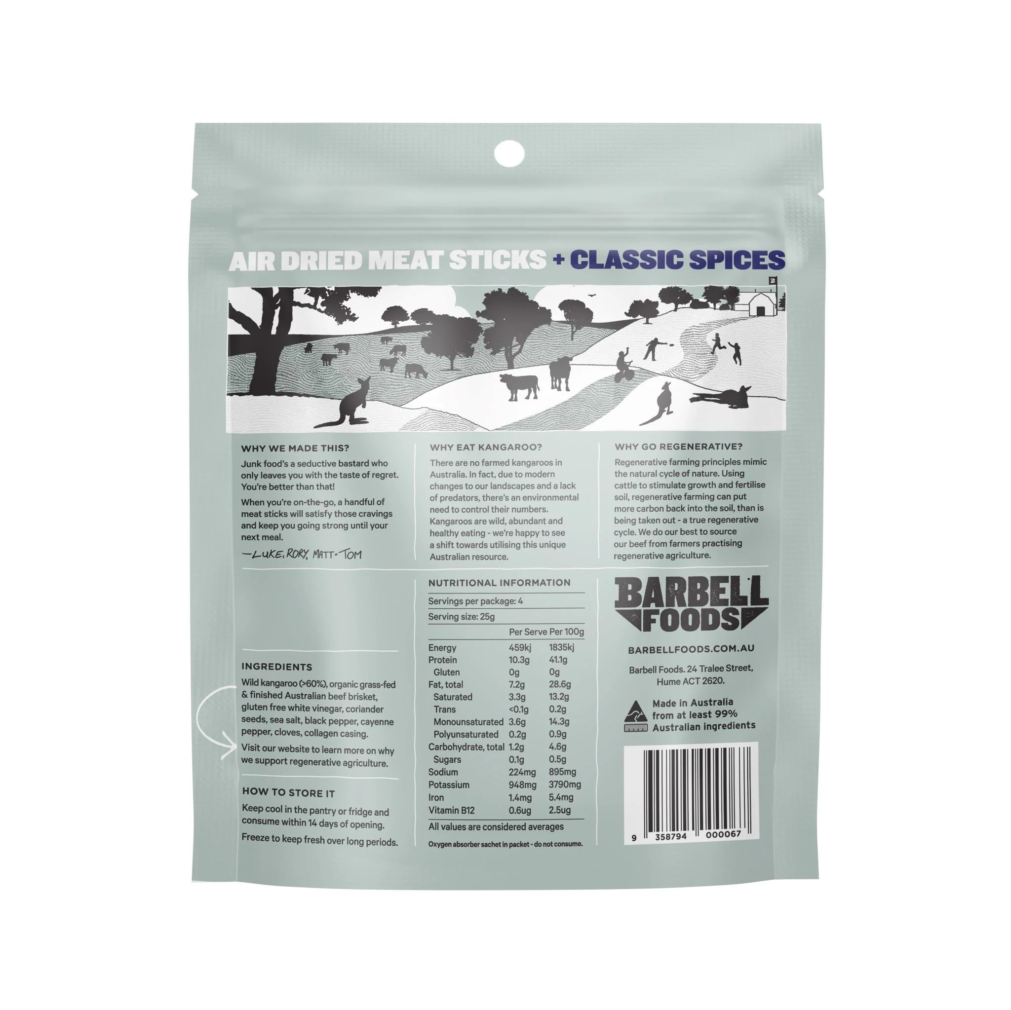 Barbell Foods | Classic Meat Sticks | 100g