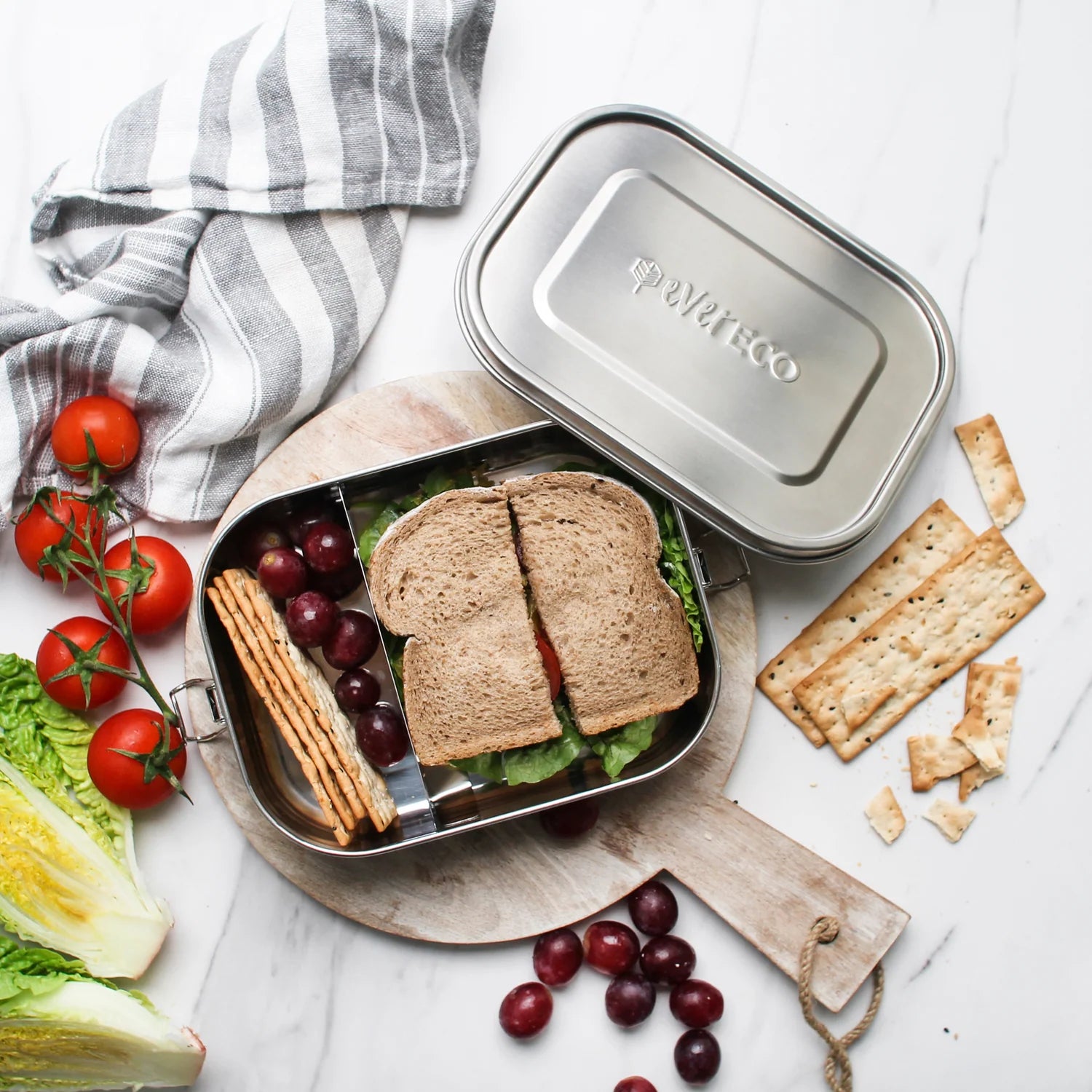 Ever Eco | Stainless Steel Bento Lunch Box 2 Compartments 1400ml