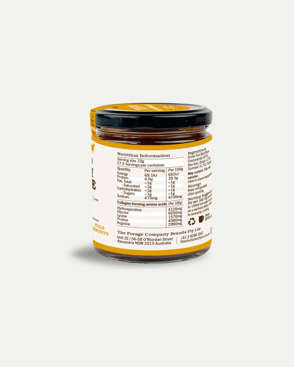 The Stock Merchant | Concentrated Beef Bone Broth | Ginger & Turmeric