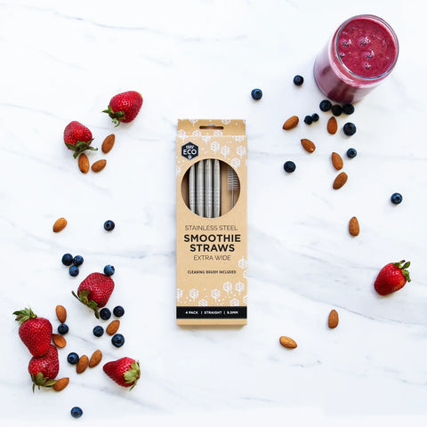 Ever Eco Stainless Steel Straws Straight Smoothie x 4