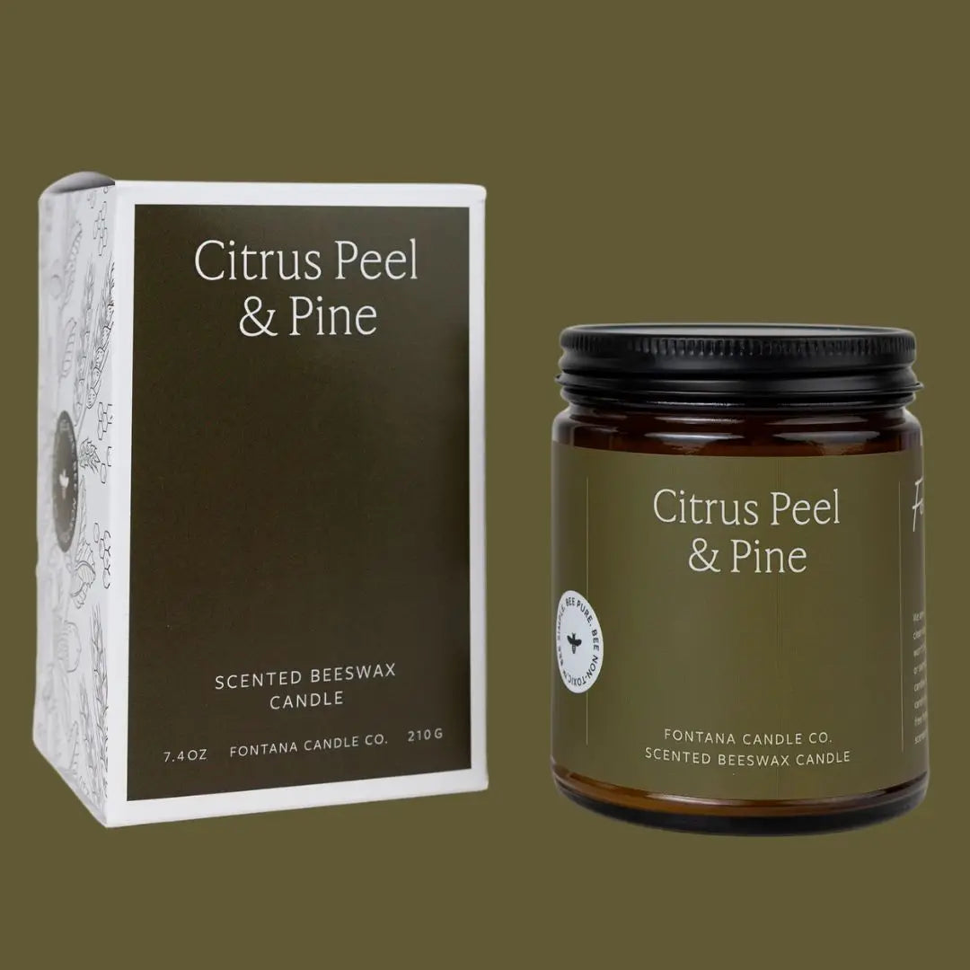 Fontana Candle Co | Citrus Peel & Pine | Beeswax & Essential Oil Candle