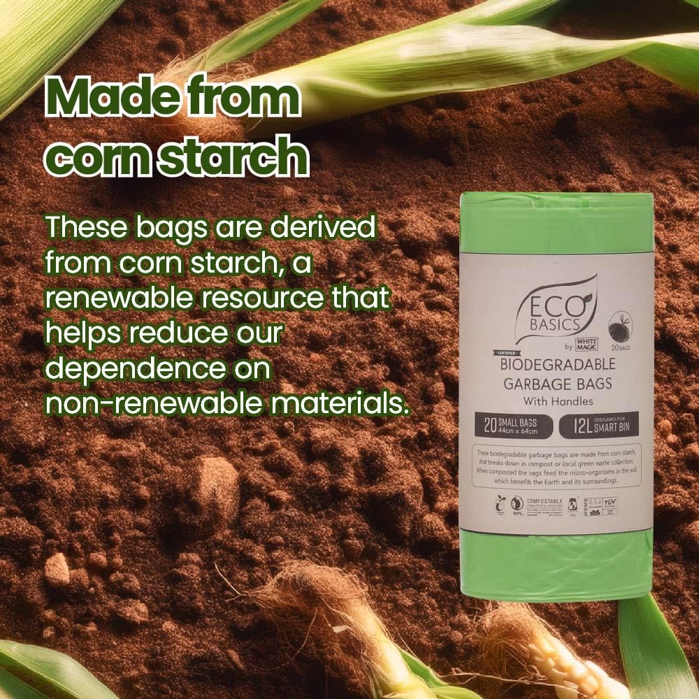 Eco Basics | Biodegradable Garbage Bin Bags 12L - 20 Bags
