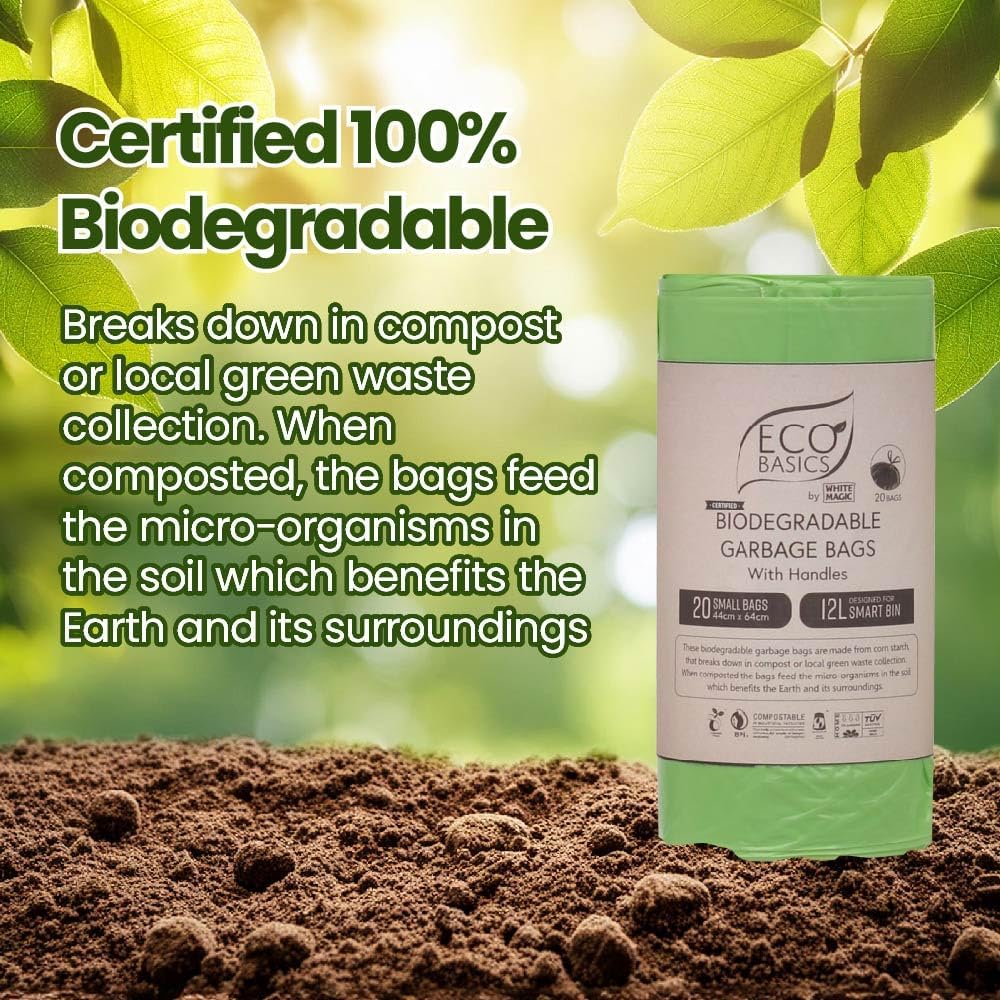 Eco Basics | Biodegradable Garbage Bin Bags 12L - 20 Bags
