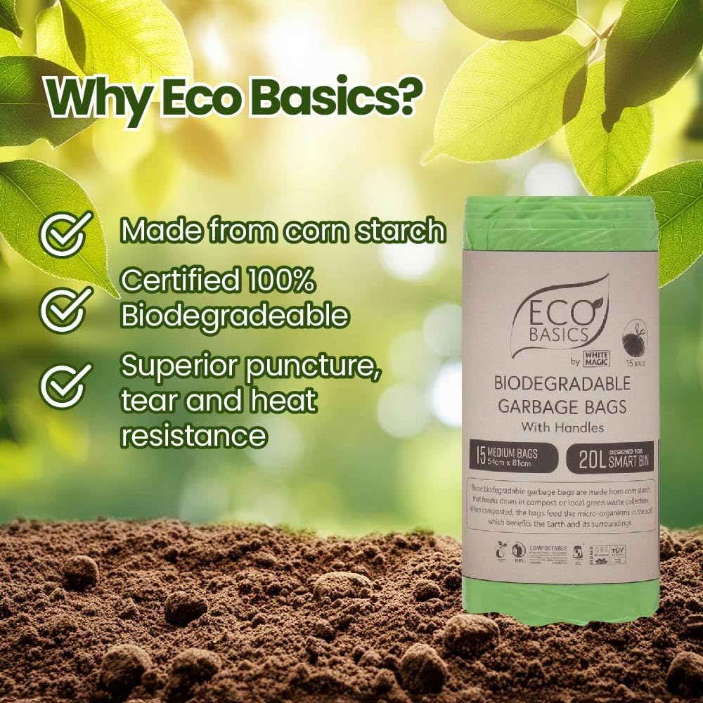 Eco Basics | Biodegradable Garbage Bin Bags 20L – 15Bags