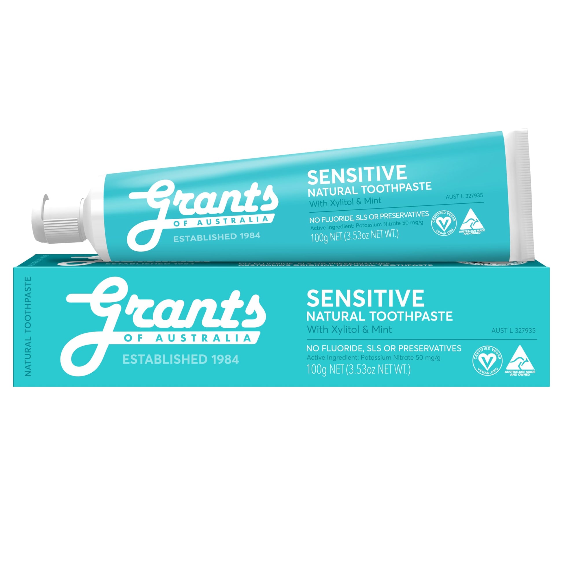 GRANTS Sensitive Natural Toothpaste - Fluoride Free - 100g
