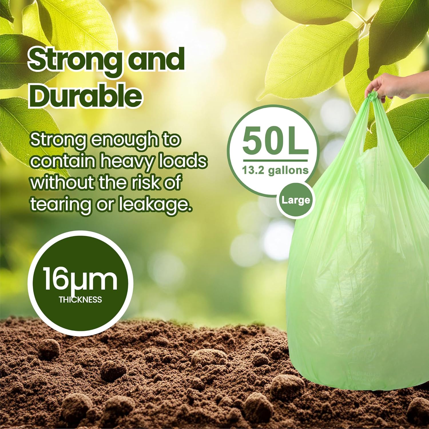 Eco Basics | Biodegradable Garbage Bin Bags 50L – 10Bags