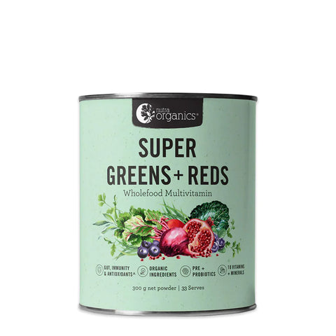 NUTRA ORGANICS Organic Super Greens + 2 Reds (Whole food Multivitamin)