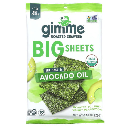 GimME - Roasted Seaweed Big Sheets Sea Salt & Avocado Oil 7 Sheets 26g