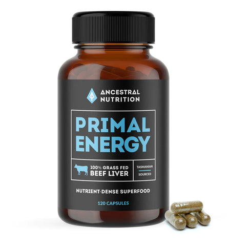Ancestral Nutrition - Primal Energy - Grass Fed Beef Liver 120 Capsules