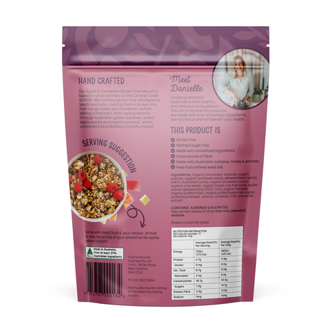 Food To Nourish Gluten Free Muesli Apple & Cinnamon 400g