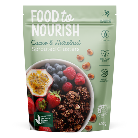 Food To Nourish Sprouted Clusters Cacao & Hazelnut 400g