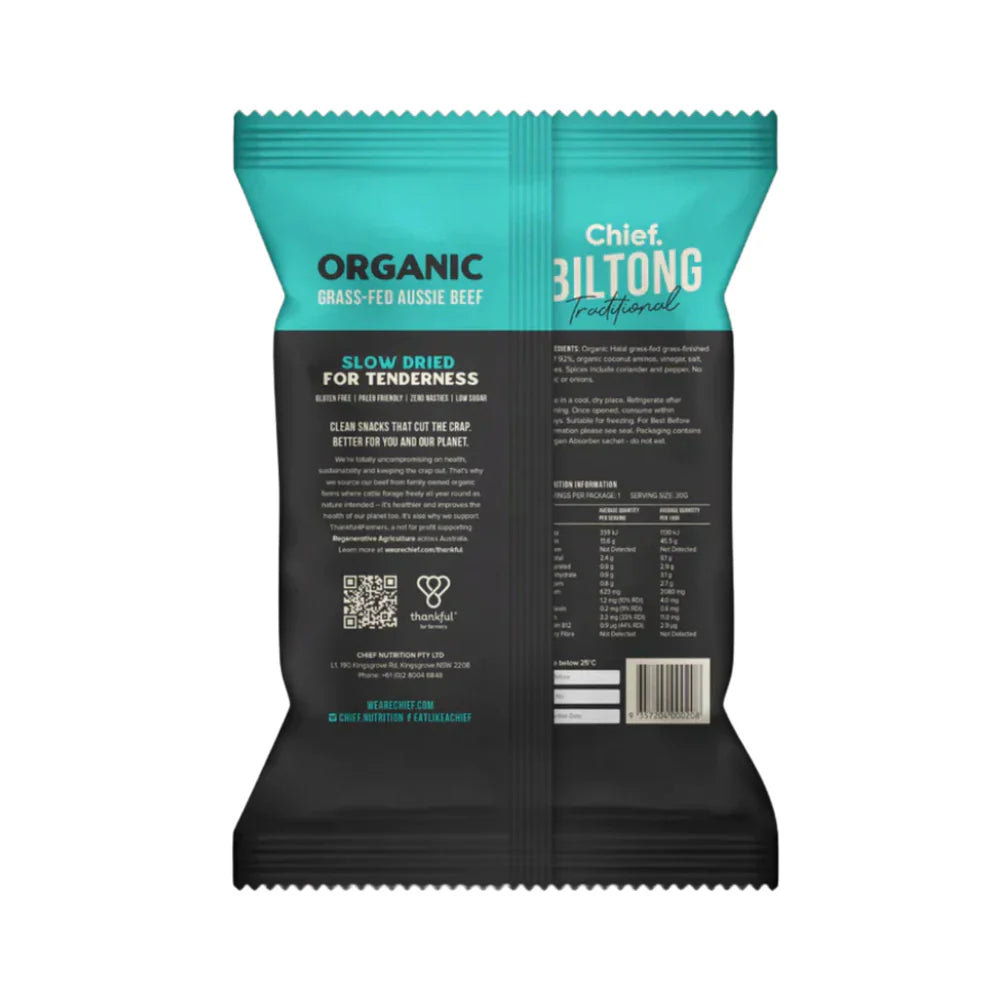 Chief | Grass Fed Biltong | Traditional Beef