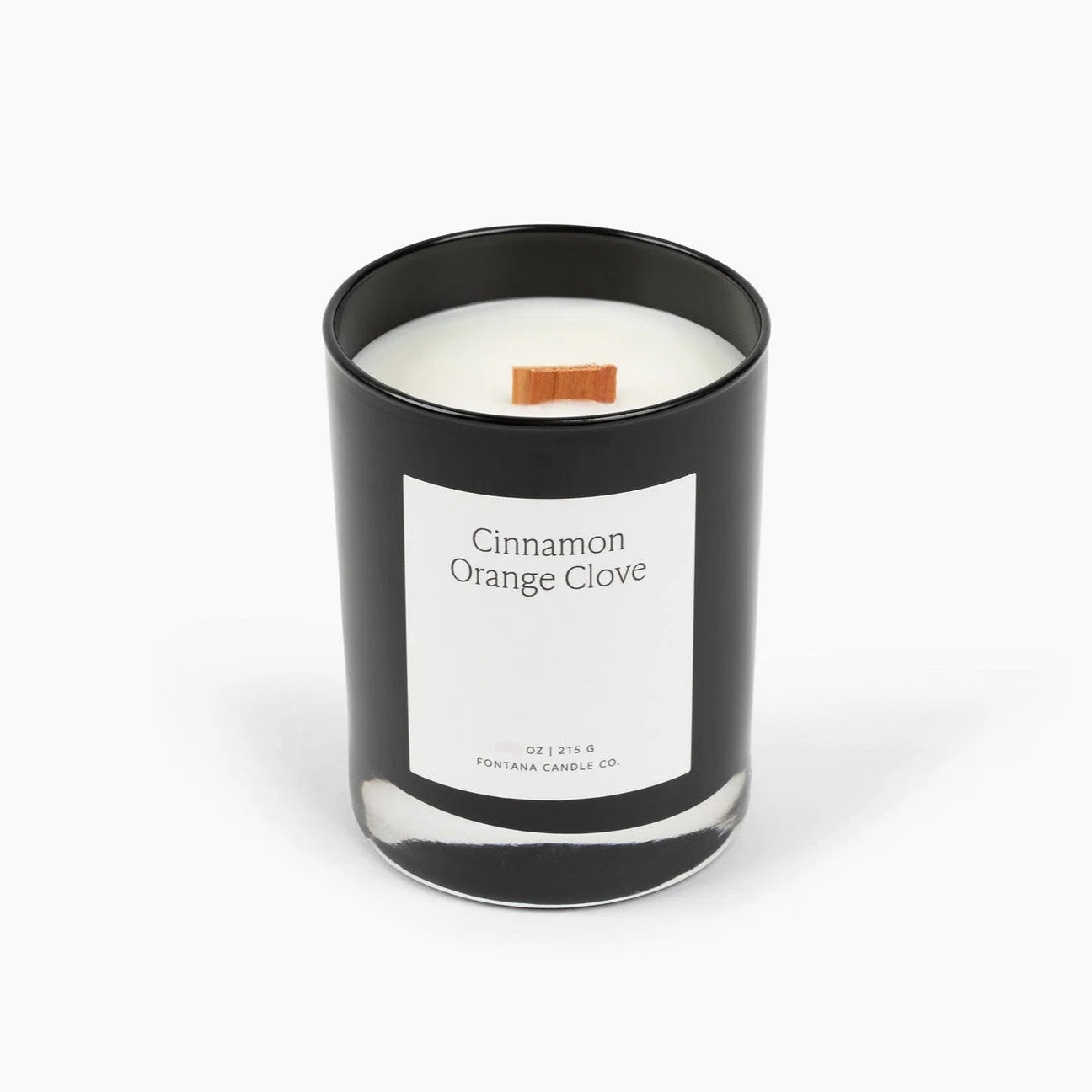 Fontana Candle Co. | Cinnamon Orange Clove | Beeswax & Essential Oil Noir Black Glass Candle