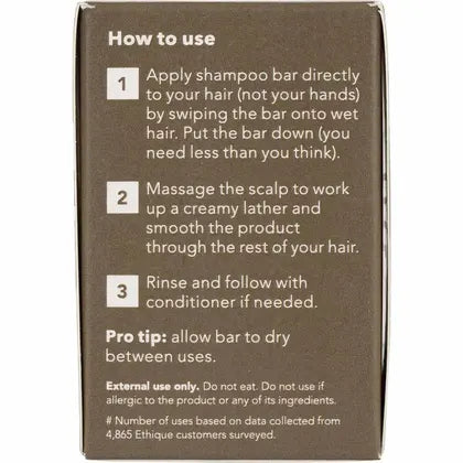 ETHIQUE Solid Shampoo Bar Frizz Wrangler Dry or Frizzy Hair 110g