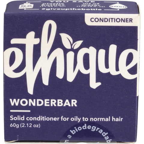 ETHIQUE Solid Conditioner Bar Wonderbar Oily or Normal Hair 60g