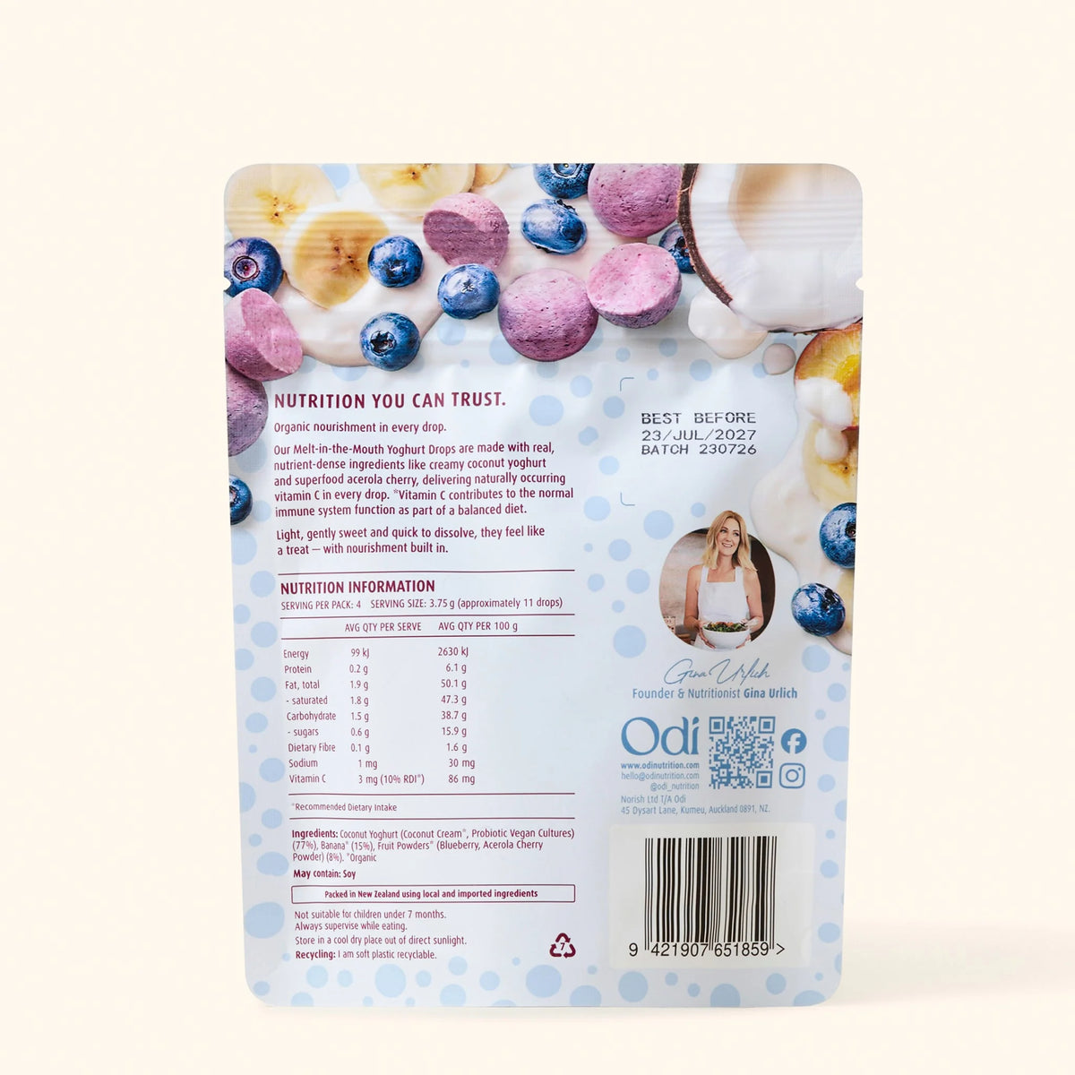 Odi | Organic Yoghurt Drops | Blueberry