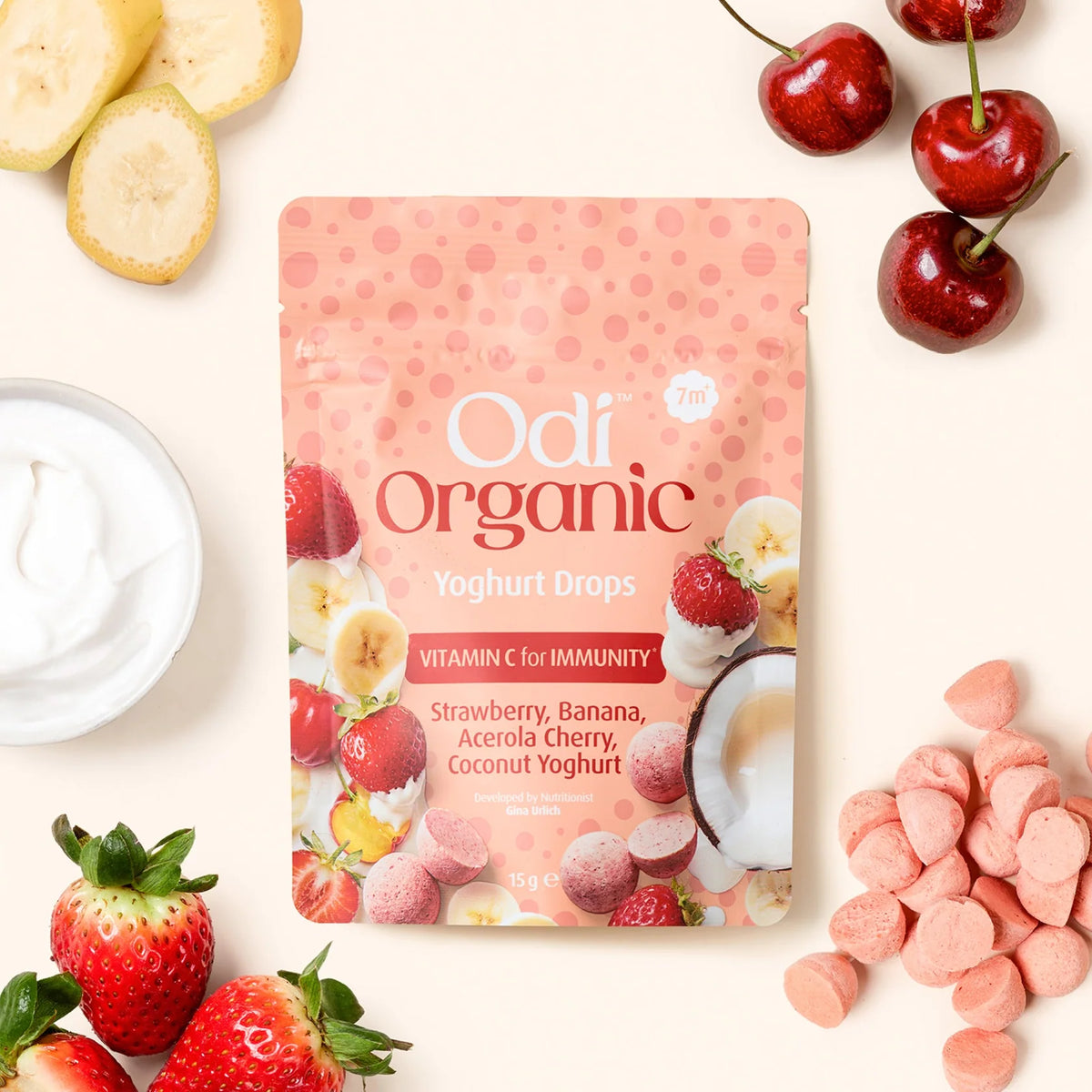 Odi | Organic Yoghurt Drops | Strawberry
