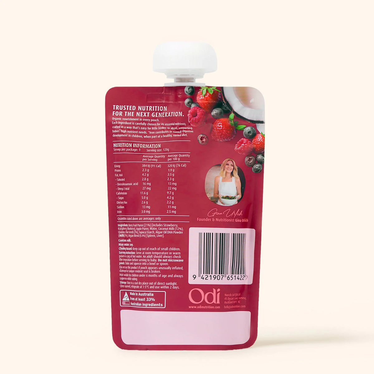 Odi | Organic Baby Puree | Berry & Coconut