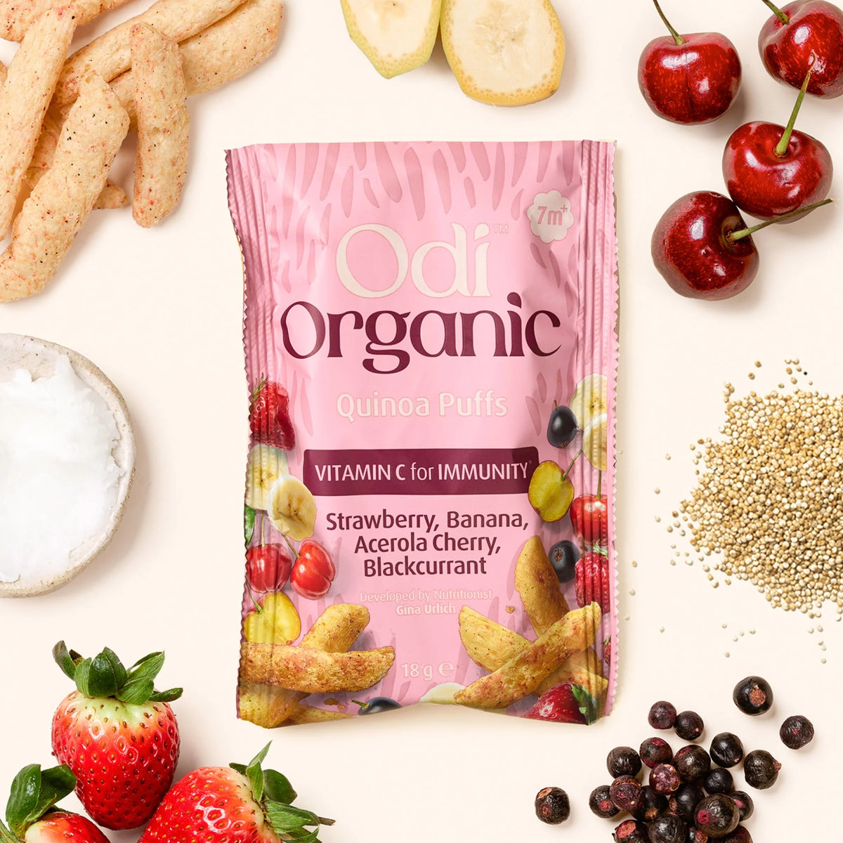 Odi | Organic Quinoa Puffs | Berries & Banana