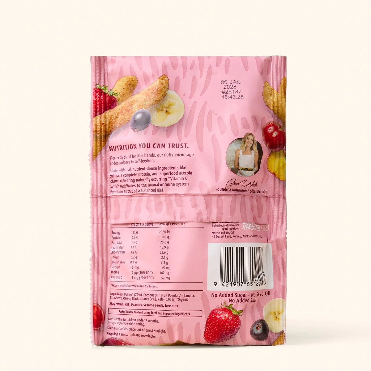 Odi | Organic Quinoa Puffs | Berries & Banana