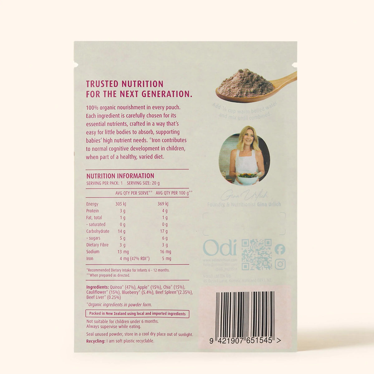 Odi | Organic Baby Puree Powder | Blueberry