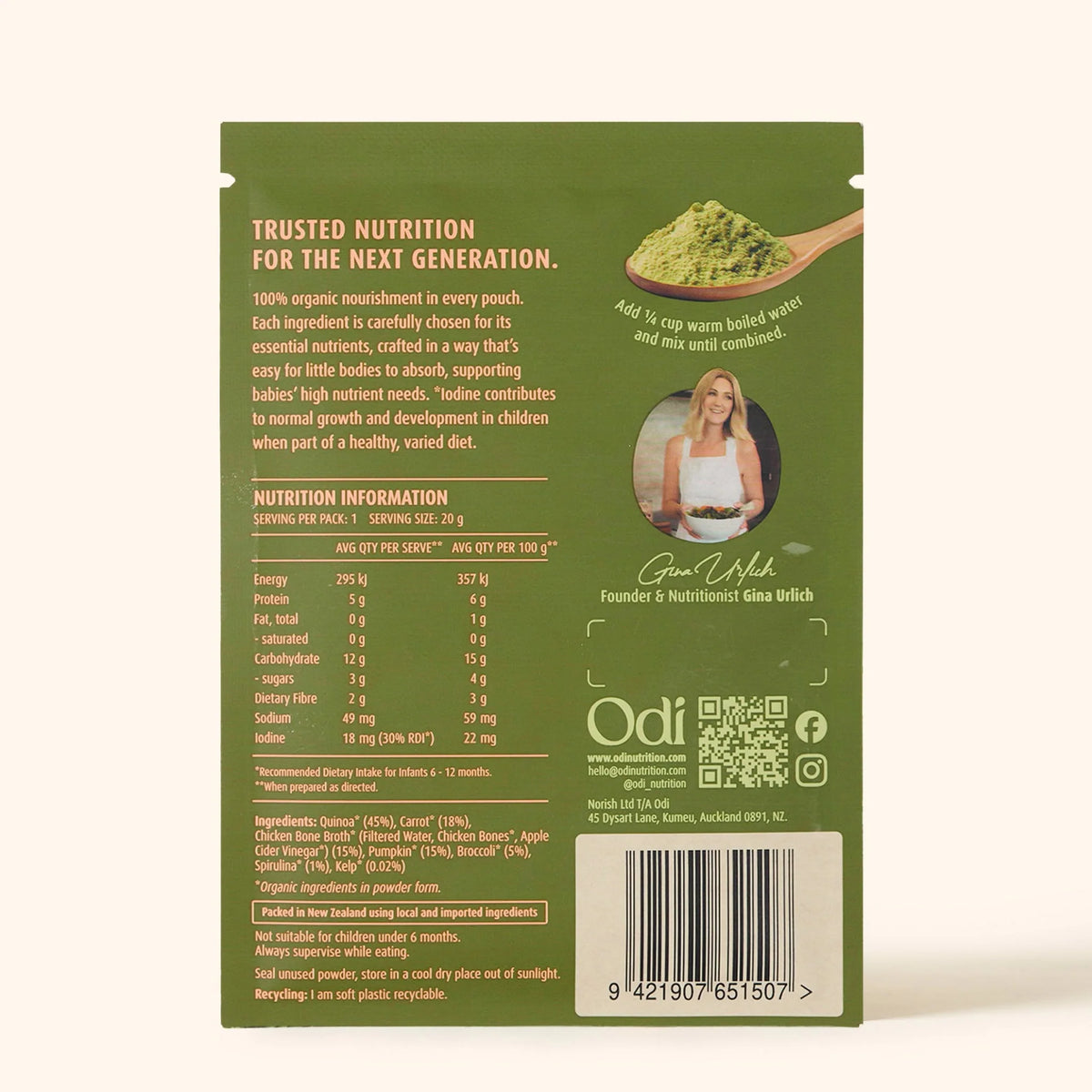 Odi | Organic Baby Puree Powder | Green