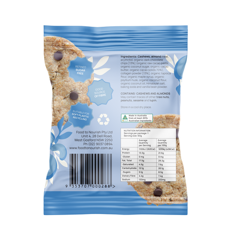 Food to Nourish Protein Cookie Choc Chip 60g