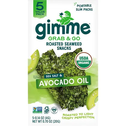 GimMe - Roasted Seaweed Snacks Grab & Go Sea Salt & Avocado Oil 5x4g