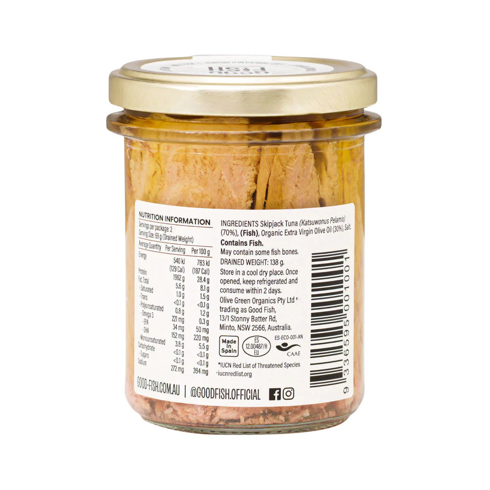 Good Fish Tuna in Extra Virgin Olive Oil Jar 195g