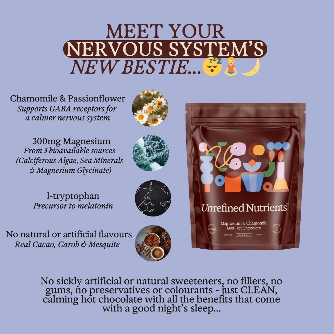 Unrefined Nutrients | Magnesium & Chamomile Malt Hot Chocolate 330g