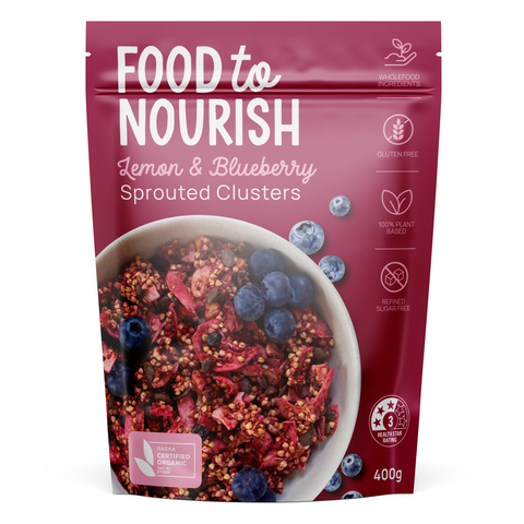 Food To Nourish Sprouted Clusters Lemon & Blueberry 400g