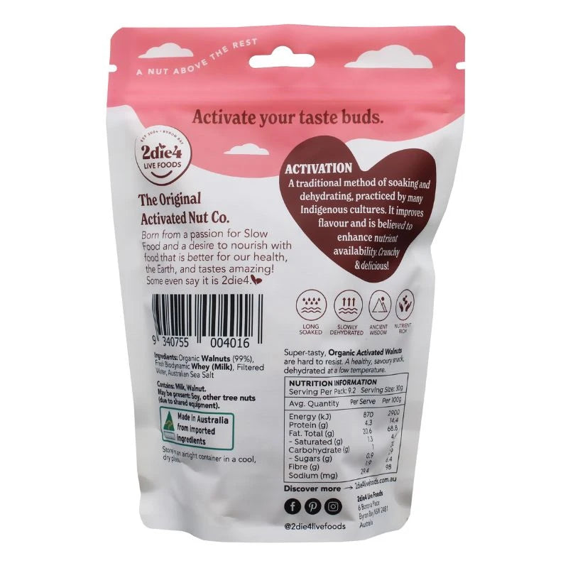 2DIE4 Live Foods | Organic Activated Walnuts with Fresh Whey