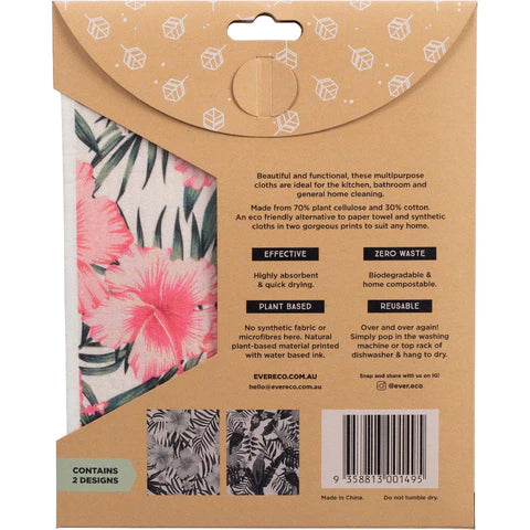 Ever Eco Eco Sponge Cloths Hawaiian Hibiscus Collection x 2