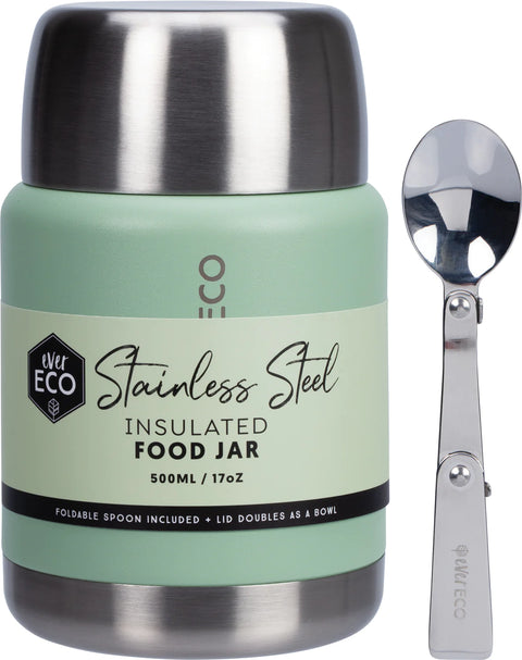 Ever Eco Insulated Stainless Steel Food Jar Sage 500ml