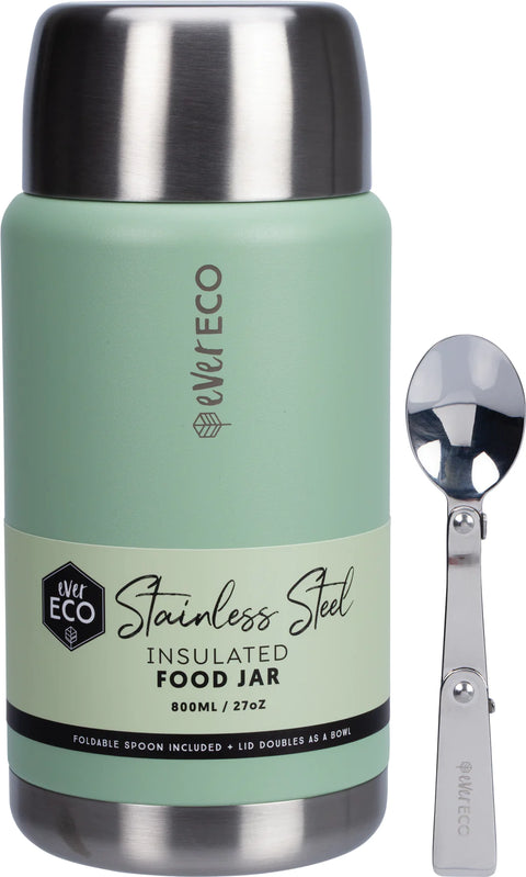 Ever Eco Insulated Stainless Steel Food Jar Sage 800ml