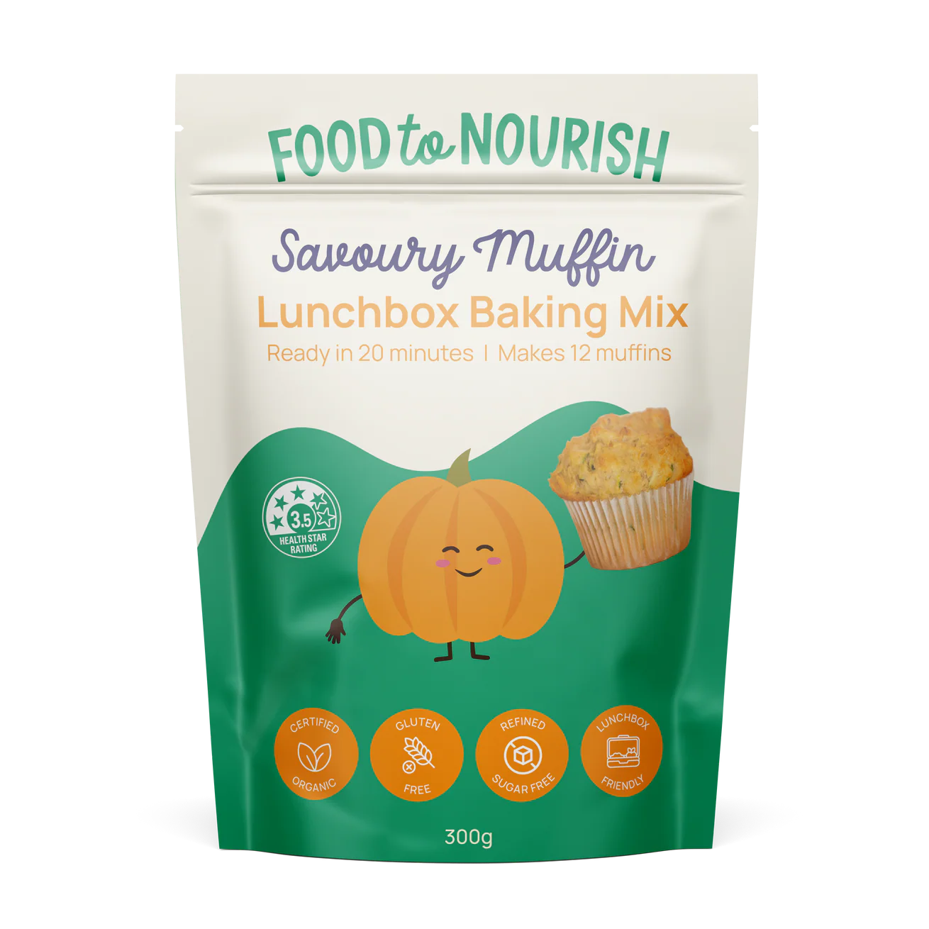 Food to Nourish | Lunchbox Baking Mix Savoury Muffin 300g