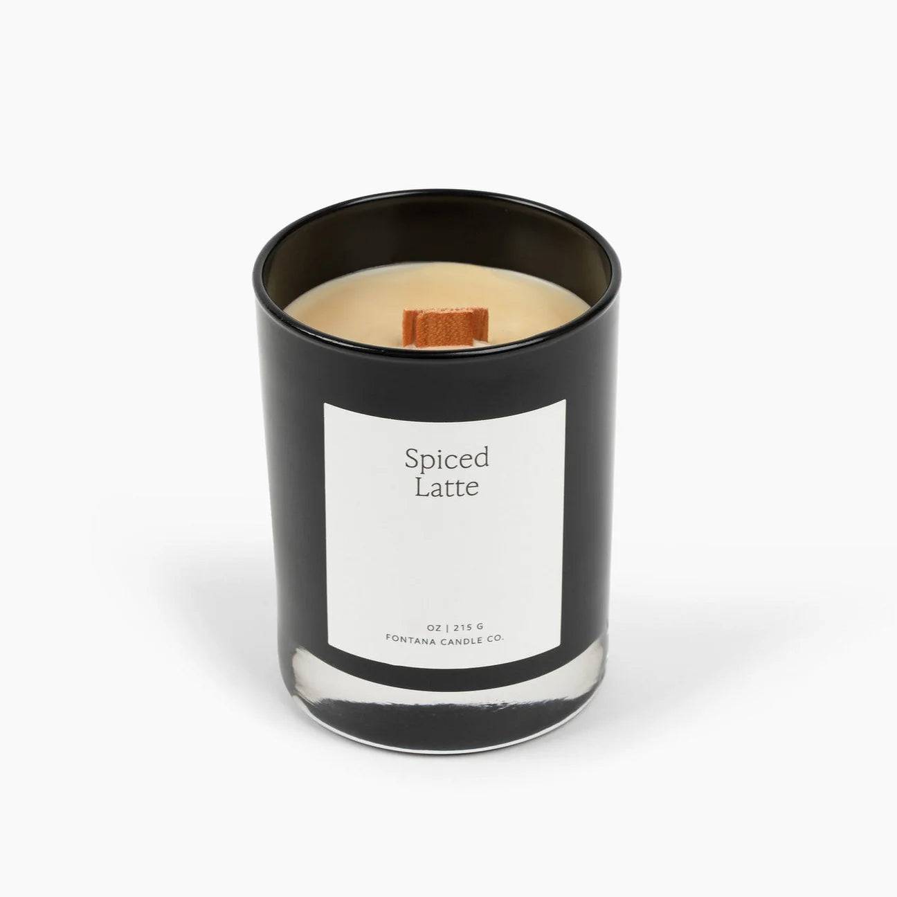 Fontana Candle Co. | Spiced Latte | Beeswax & Essential Oil Noir Black Glass Candle