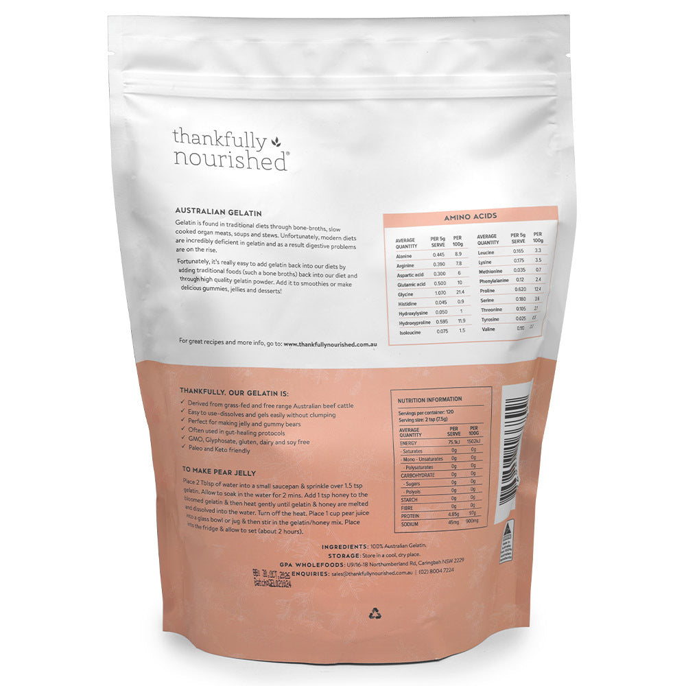 Thankfully Nourished | Australian Gelatin | Glyphosate free 900g