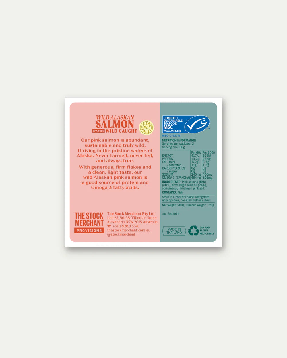 The Stock Merchant | Wild Alaskan Salmon in EVOO