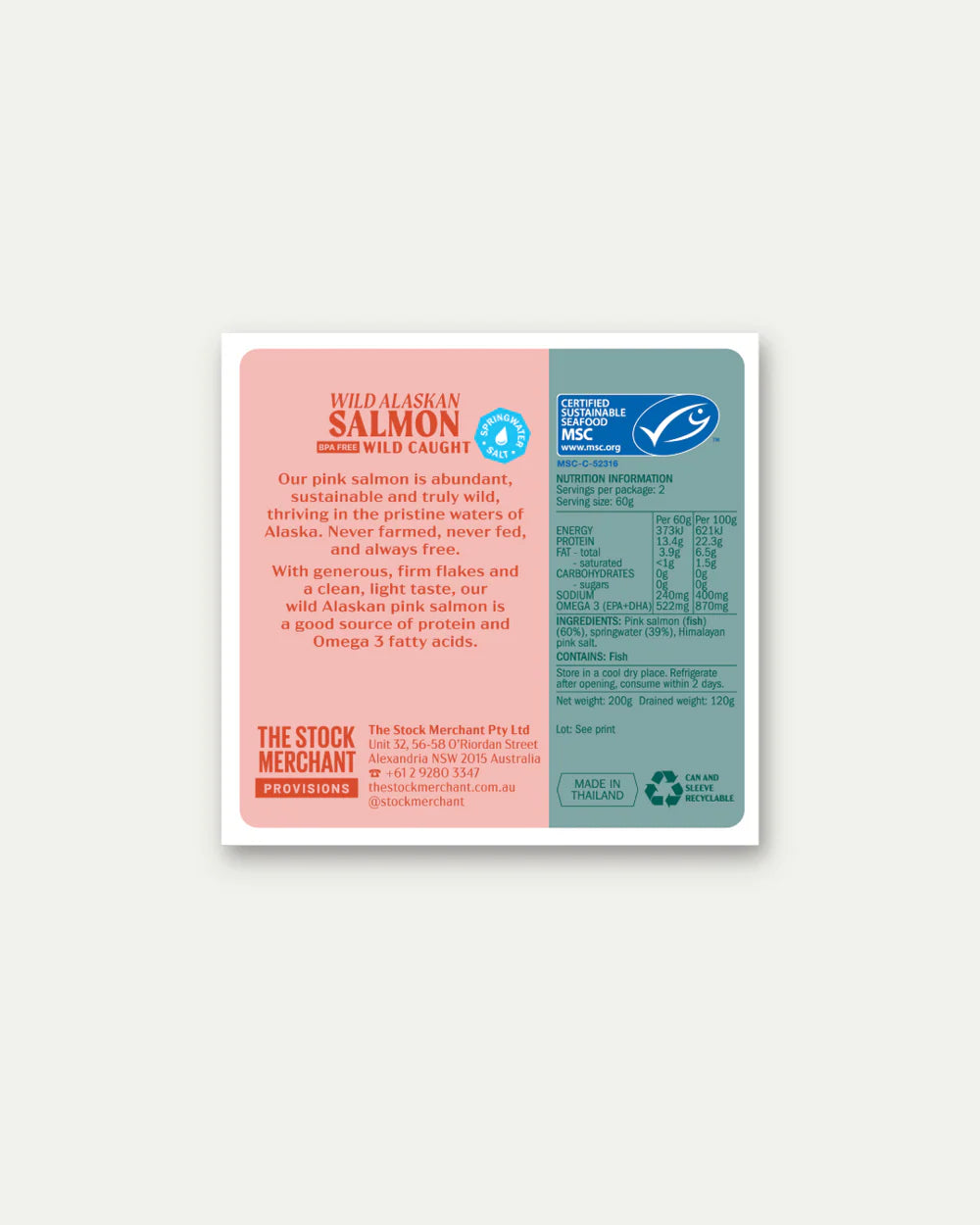The Stock Merchant | Wild Alaskan Salmon in Springwater