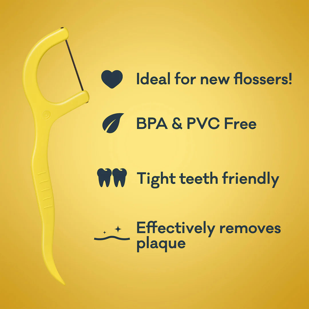 GRIN | Ultra Clean Floss Picks Charcoal Infused | 80pk