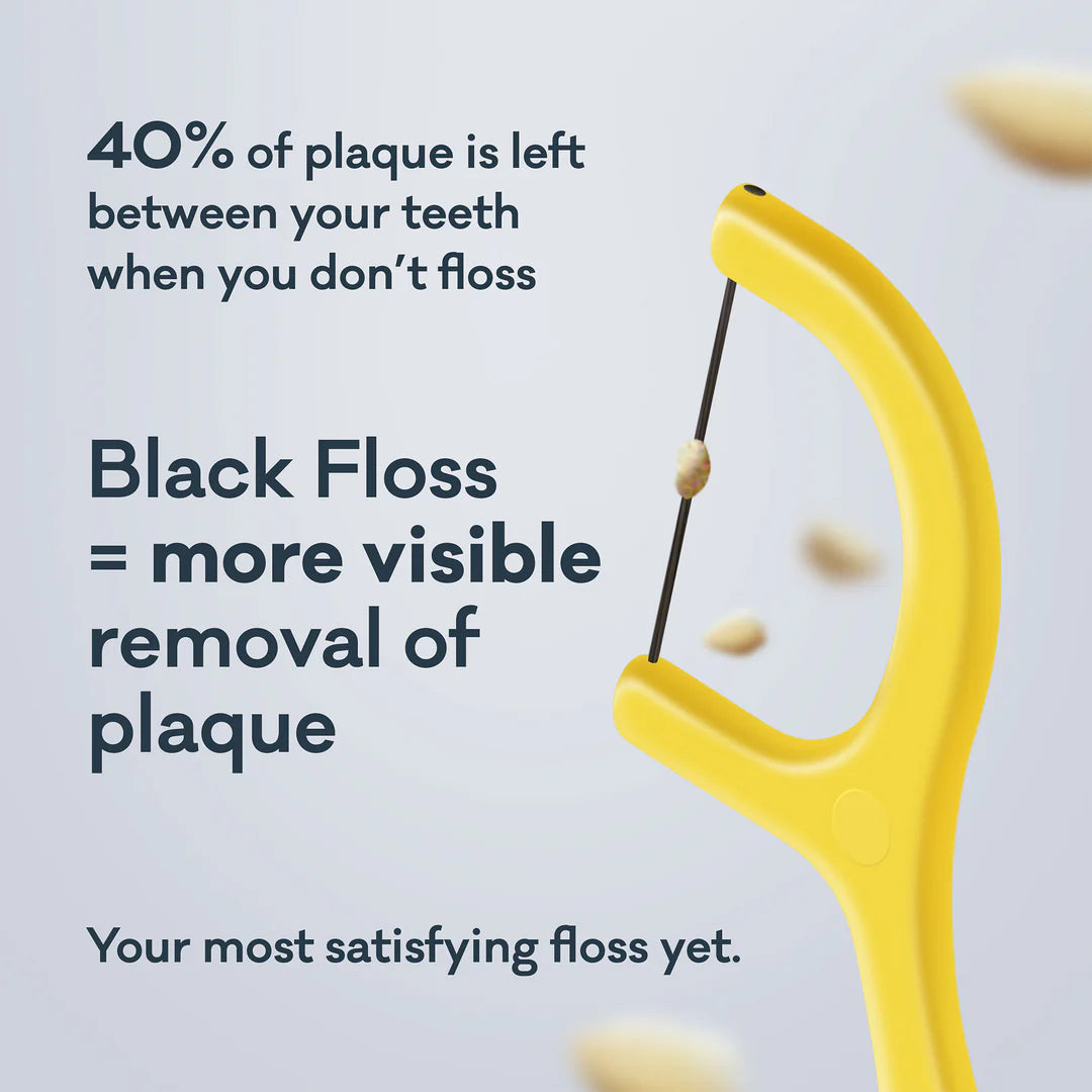 GRIN | Ultra Clean Floss Picks Charcoal Infused | 80pk