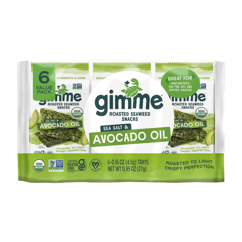 GimMe ~ Roasted Seaweed Snacks Avocado Oil 6x4.5g