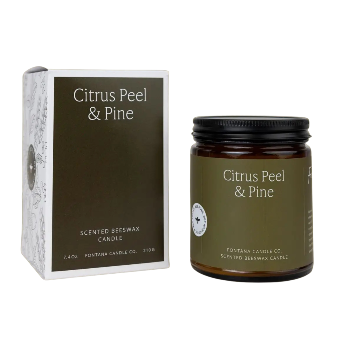Fontana Candle Co | Citrus Peel & Pine | Beeswax & Essential Oil Candle