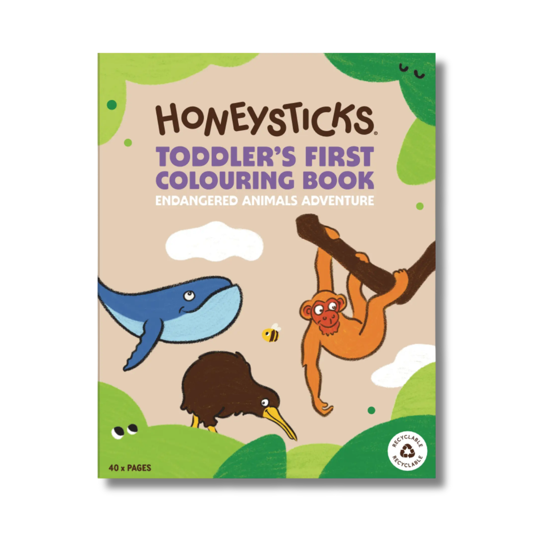 Honeysticks | Toddler's First Colouring Book | Endangered Animals