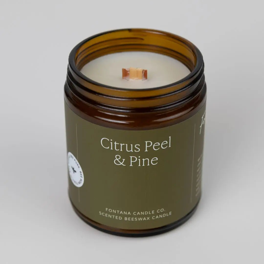 Fontana Candle Co | Citrus Peel & Pine | Beeswax & Essential Oil Candle